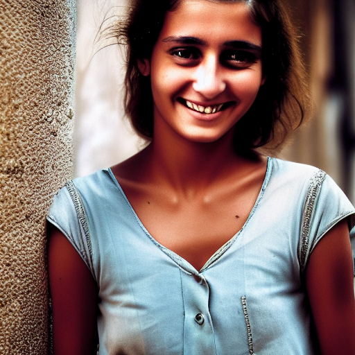 portrait beautiful smiling fashion Italian young woman, by Steve McCurry, clean, detailed, award winning