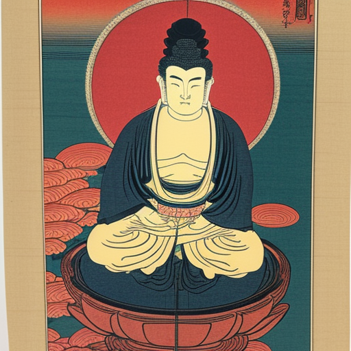 Lord Buddha Ukiyo-e Japanese woodblock