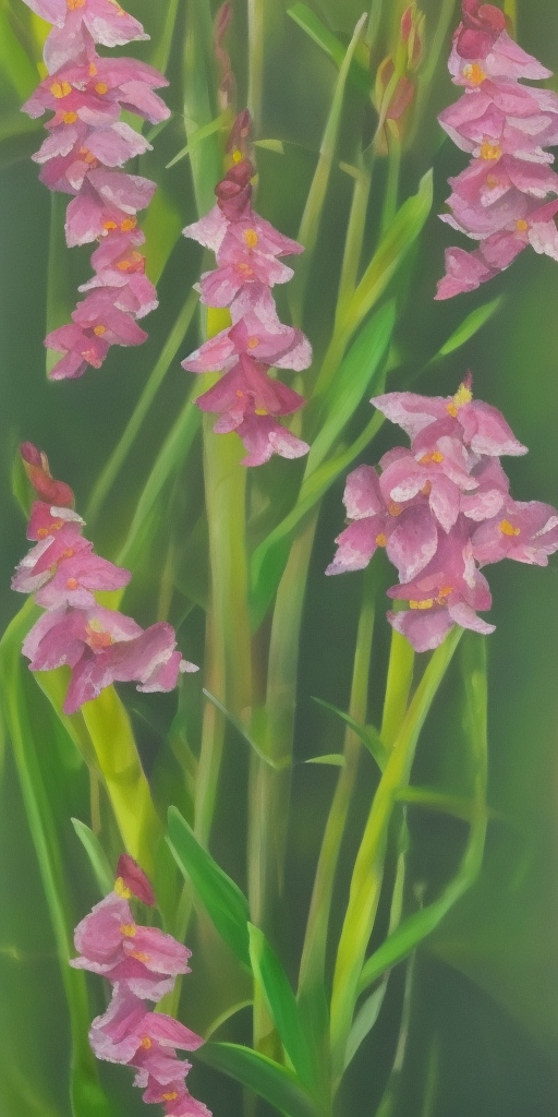 oil painting Rocket Orchid Blossom