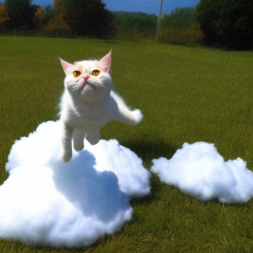 expanding joy of a cat who can fly in the clouds