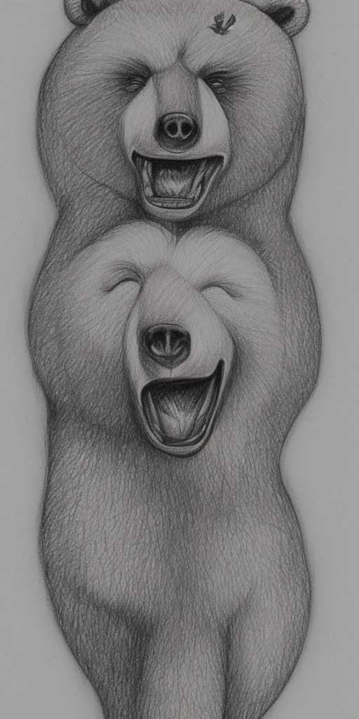 a drawing of a burning Bear
