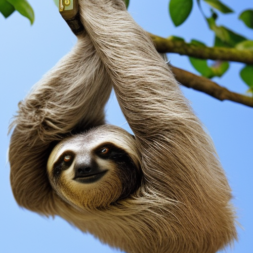 sloth with charging battery on his belly