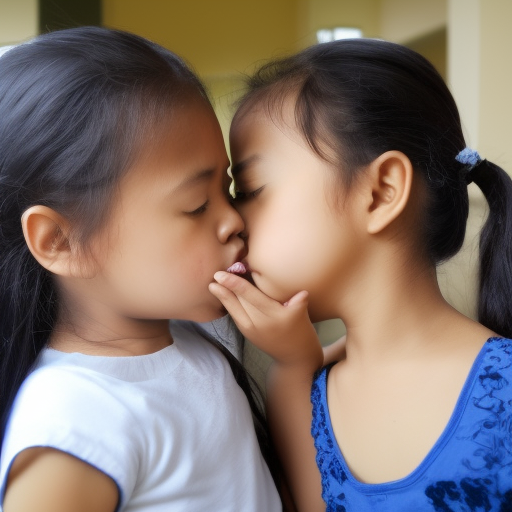 two sisters malay girl kissing 
