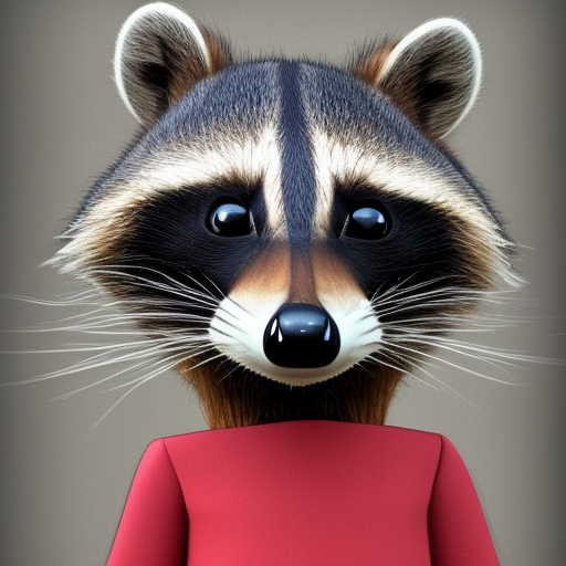 anthropomorphic raccoon in a dress