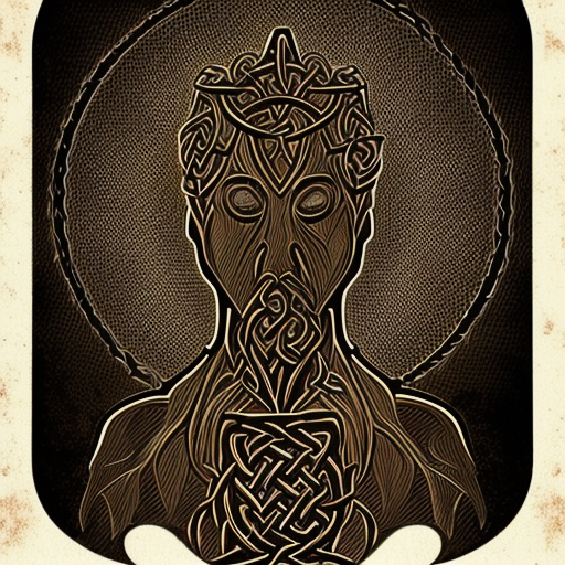 One idea could be a silhouette graphic of a Celtic warrior, depicted with intricate knotwork and ornate designs, standing against a dark and moody background that evokes the mystique of this bygone era. The gothic and rustic vibe can be further accentuated with a bronze patina effect or distressed overlay.  tshirt design, vector graphics, detail design, contour, white background, --ar 3:2, https://images.prismic.io/rushordertees-web/OGJjMmNjOTItYWM0NC00MWRiLWIyZjktNDdhZmI1Y2M0NTUy_oleg-9-225x300.jpg?auto=compress,format&rect=0,0,225,300&w=225&h=300
