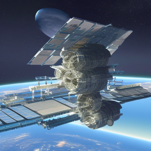 view of a futuristic multispecies space station