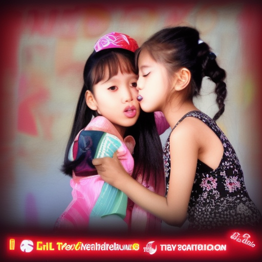 two Little idol melayu girl kissing in live tour 