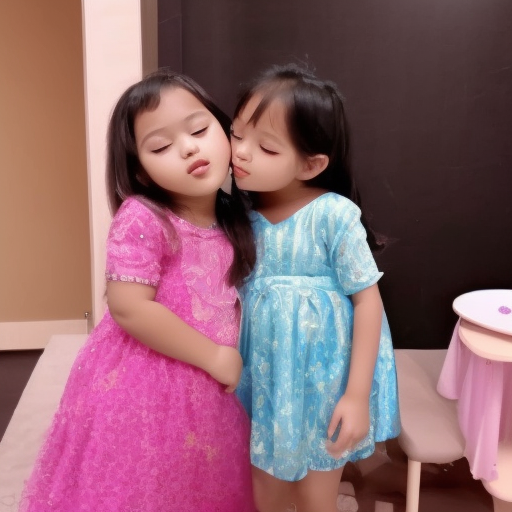 two Little idol melayu girl kissing in live stream 