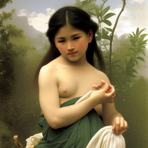 hyperrealist highly detailed painting by William Adolphe Bouguereau of Sout East Asian people