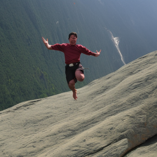 a man jumping off from shangri la