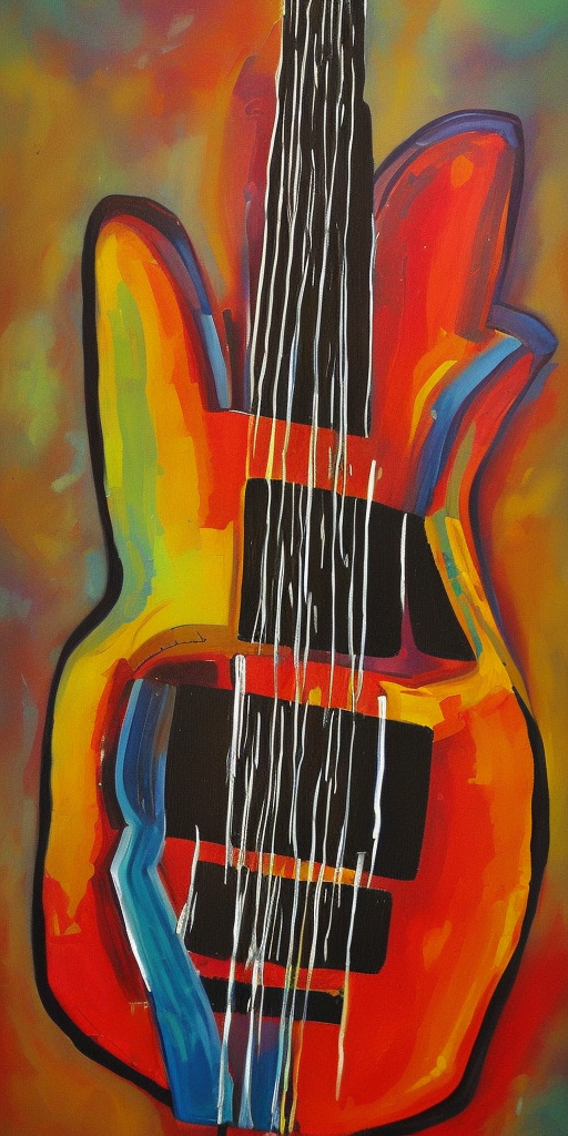 a painting of a Rocket-Guitar-Transformer