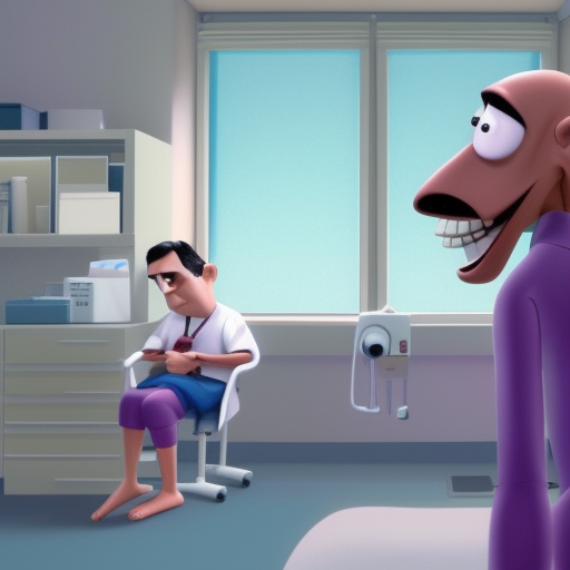 Nurse man in the hospital .cartoon,Pixar.not deformed ,not mutation 