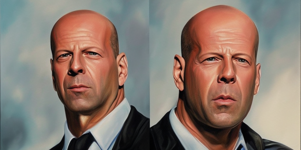 a oil painting of bruce willis as batman