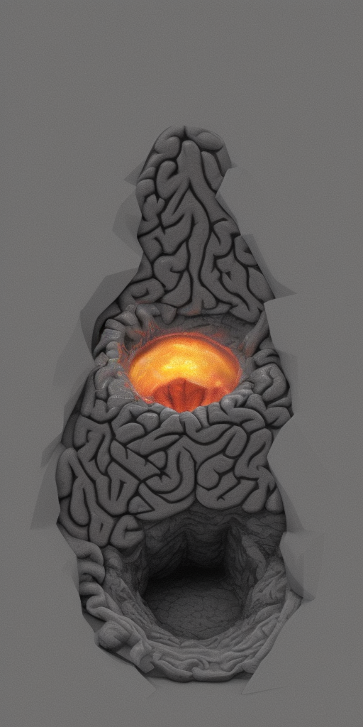 a artstation of a Brain in a hole