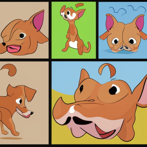 cartoon dog, 4 frame walk cycle, digital art, vector art animation sheet