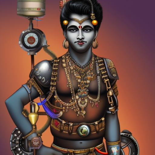 young male hindu steampunk inventor