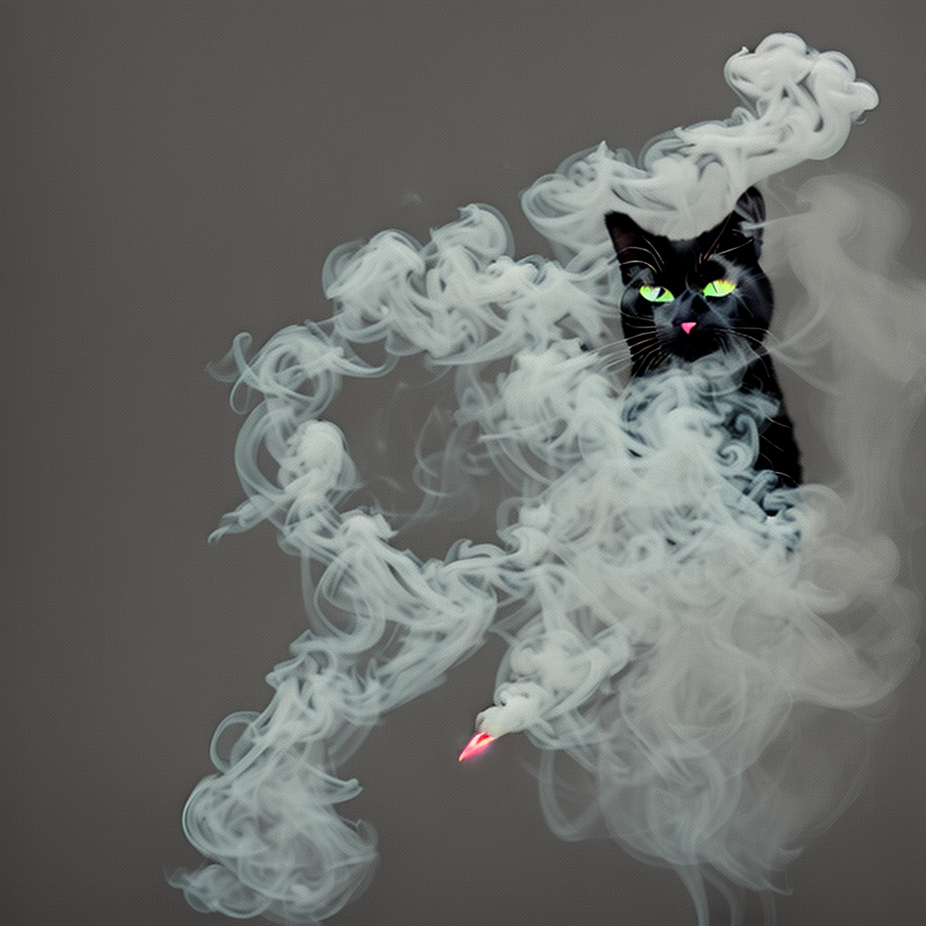 smoke art of a cat
