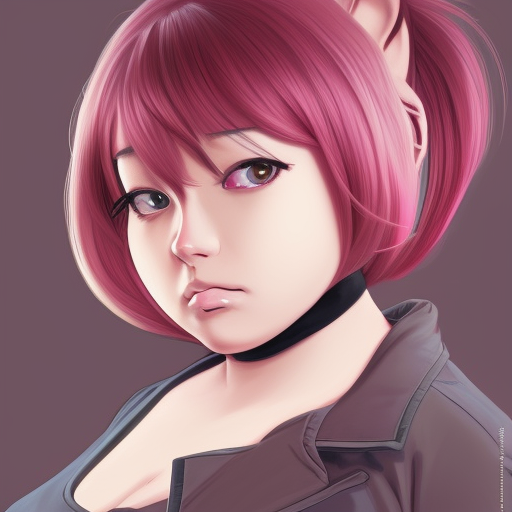 portrait, curvy, chubby, anthro cat woman, long pink hair, cute, female anthro character, highly detailed, digital painting, smooth, sharp focus, illustration, fine details portrait, anime masterpiece by Studio Ghibli. illustration, sharp high-quality anime illustration in style of Ghibli, Ilya Kuvshinov, Artgerm