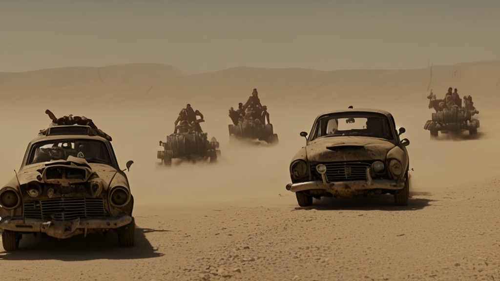 trabant in mad max fury road, scene from the film