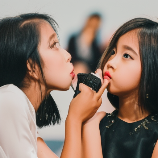 two Little youtuber malay girl kissing in fashion show 