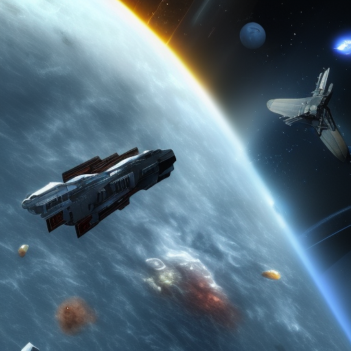 freelancer, starlancer, eve online, space simulation game, NASA, asteroids, battleships, fighters, fight, rockets, missiles, nuclear bomb, debris, 8k, photorealistic, poster