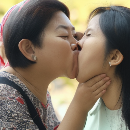 two melayu woman kissing 