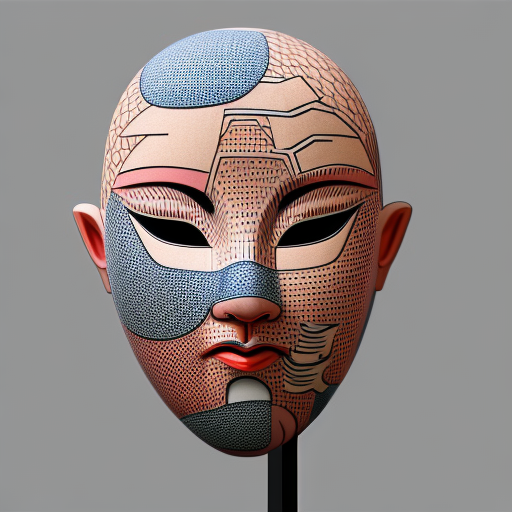 isometric anonymous mask ultra-realistic portrait cinematic lighting 80mm lens, 8k, photography bokeh Ukiyo-e Japanese woodblock
