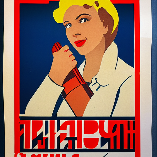Russian propaganda poster woman