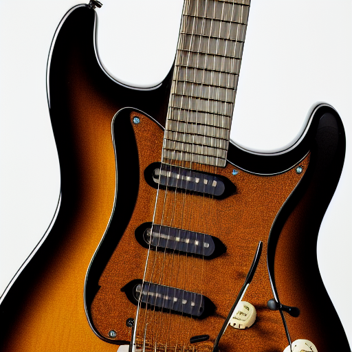Detailed image of an 11-string Fender Stratocaster archtop. 8k