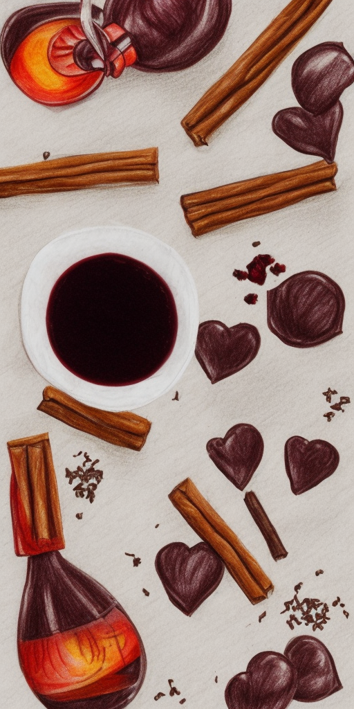 a drawing of Chocolate with mulled wine flavor 