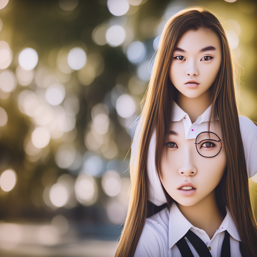 Highschool building ultra-realistic portrait cinematic lighting 80mm lens, 8k, photography bokeh