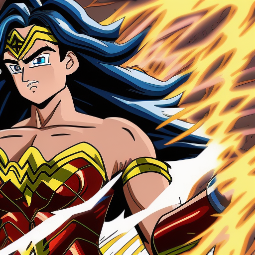 Wonder woman battle goku, 8k