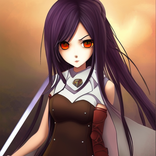 Beutiful female anime charactor with sword