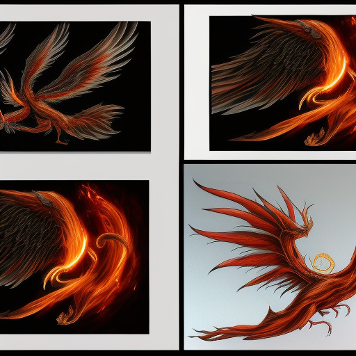 a picture of a full body phoenix, an airbrush painting, inspired by Sylvia Snowden, deviantart contest winner, highly detailed fire tendrils, painttoolsai, panoramic anamorphic, eros and thanatos, reference sheet, red shift render, drogon, protective, profile picture 1024px, eagle