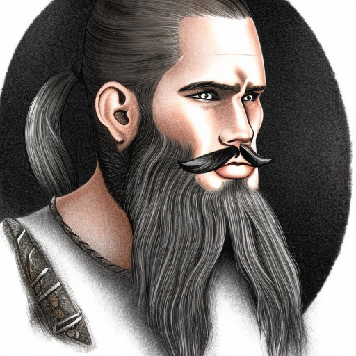  a man with a beard, vikings style, illustration,