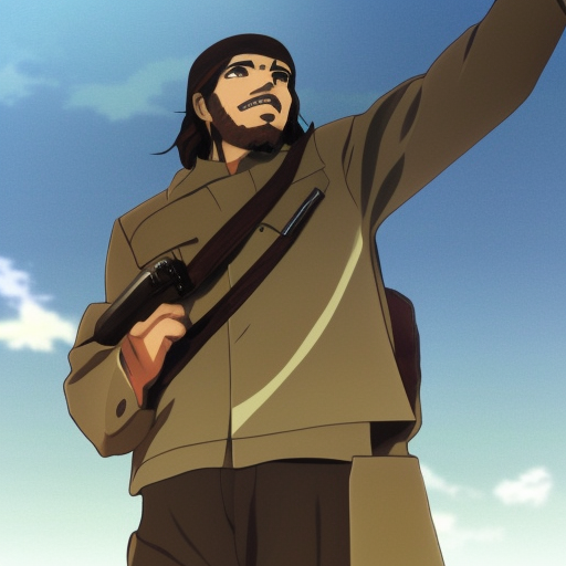 A detailed anime of Che Guevara by makoto shinkai and krenz cushart

