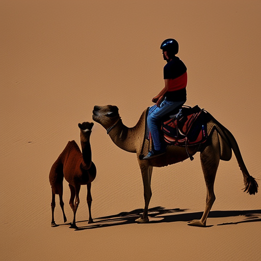 Horse riding on camel