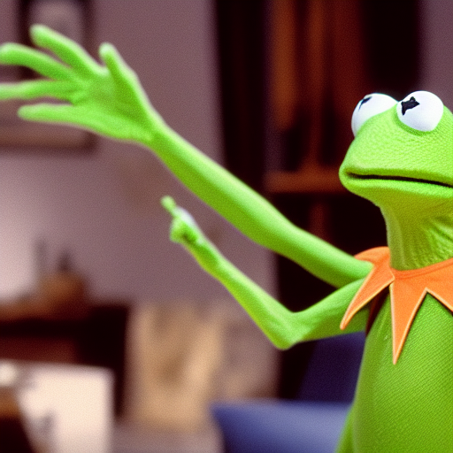 Realistic movie still of kermit the frog in a movie directed by Martin Scorsese