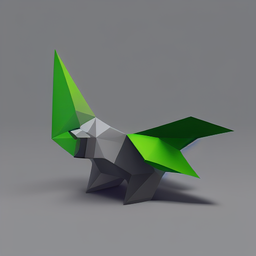 isometric, vector, low poly, a green dove, low poly, cgsociety, black background, volumetric lighting, digital art