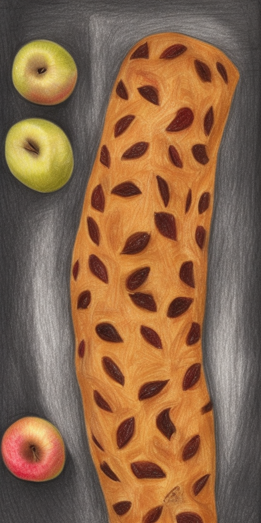 a drawing of The baked apple stollen 
