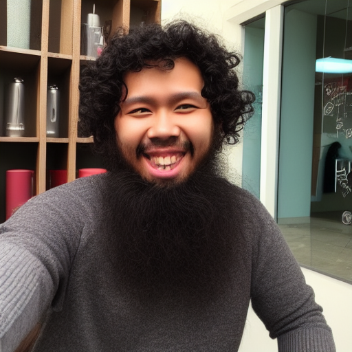 Malaysian man with curly hair getting excited by tax
