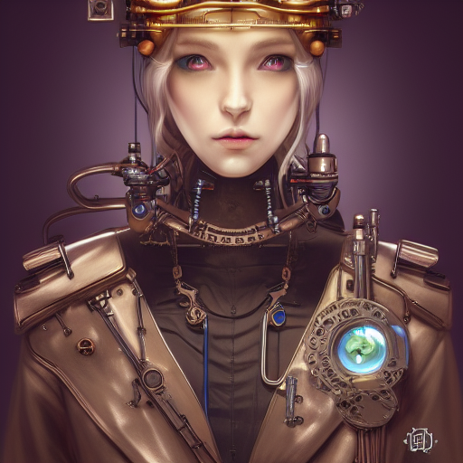 portrait of a steampunk sci-fi machine, third person, D&D, sci-fi fantasy, intricate, hologram colors , highly detailed, art by Range Murata, highly detailed, 3d, octane render, bright colors, digital painting, trending on artstation, sharp focus, illustration style of Stanley Artgerm,