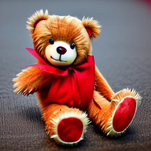 a cute teddy bear with a red background