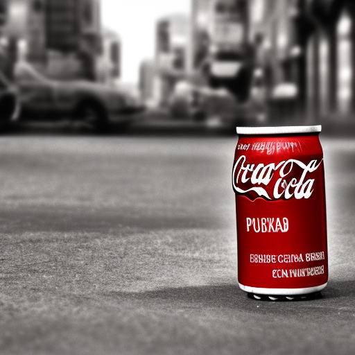 a can of coca cola sits on the street in a post-apocalyptic world