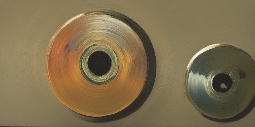 a oil painting of a CD in Camera