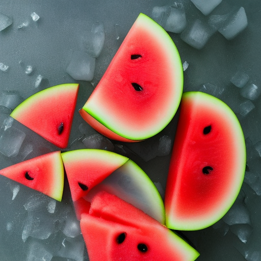 watermelon, ice, melt, liquid, splash, cold, surealism