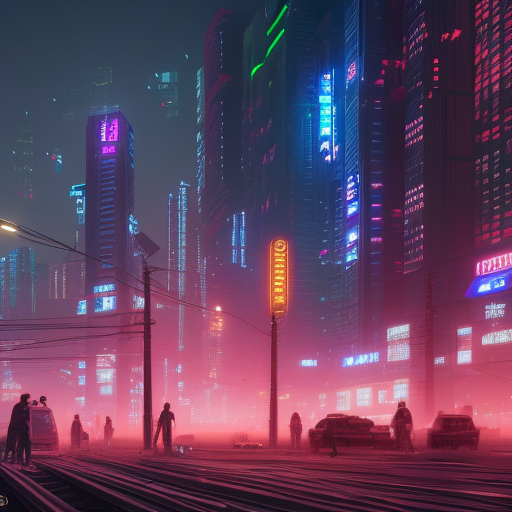 realistic cyberpunk neon city full of people 3d, 4k cyberpunk boulevard, isometric, digital art, smog, pollution, toxic waste, chimneys and railroads, 3 d render, octane render, volumetrics, by greg rutkowski 