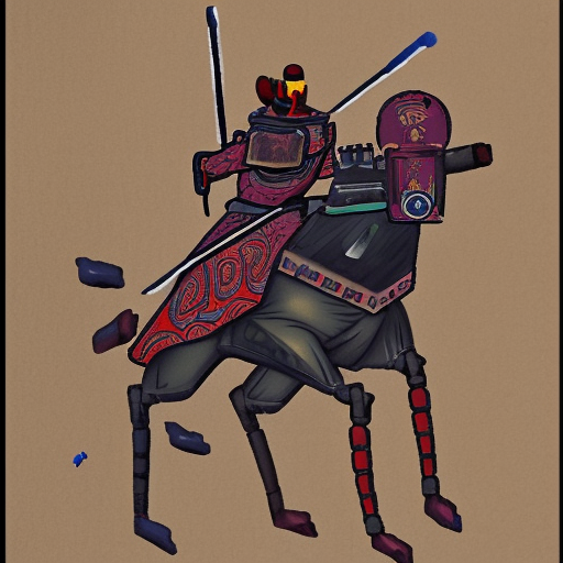 art robot samurai running