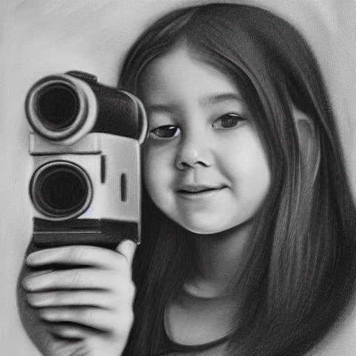 a tiktoker in a movie oil painting on canvas black and white pencil illustration high quality