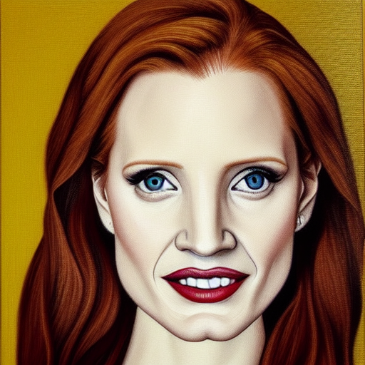 Jessica Chastain oil painting on canvas